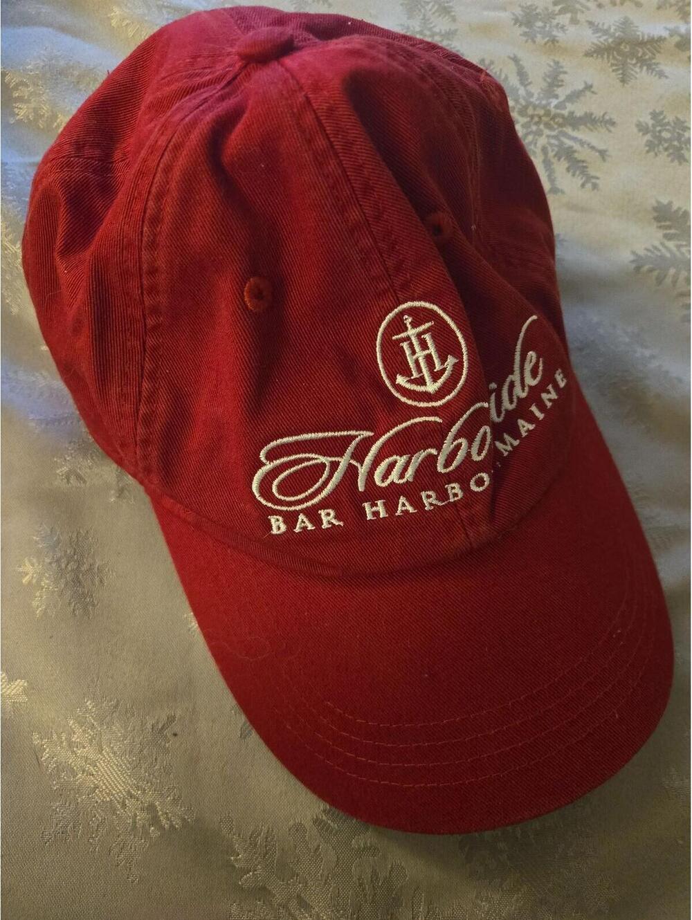 Vintage Harborside Bar Harbor Maine Red Anchor Embroidered Baseball Cap - Picture 4 of 4